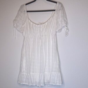 5 for 45!!!💗 White Boho Peasant Mini Dress
